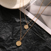 Vintage Retro Round Portrait Eye Coin Pendant Necklace Statement Charm Ethnic Multilaye Necklace For Female Punk Gold Gift 2024 - buy cheap