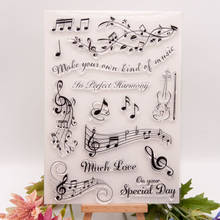Music Note Violin Clear Stamp Transparent Seal DIY Scrapbooking Card Making Clear Silicone Stamp Crafts Supplies 2021 2024 - buy cheap