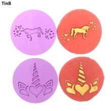 New DIY Sugarcraft Fondant Cutter Unicorn Acrylic Cake Mold DIY Fondant Cake Decorating Tools Cookie Cutter Stamp Embosser Mould 2024 - buy cheap