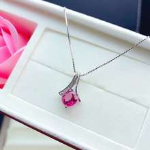 High-quality Pink Topaz Fire Color S925 Pure Silver Pendant Necklace Fine Fashion Wedding Jewelry For Women Free Shipping 2024 - buy cheap