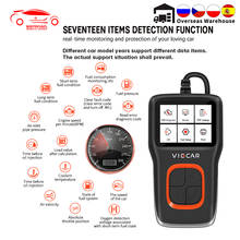 Viecar VP101 многоязычный OBD 2 OBD2 автомобильный считыватель кодов I/M DTC автомобильный OBDII/EOBD диагностический ODB2 сканер автомобильный инструмент PK CR5001 2024 - купить недорого