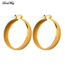 DarkMag 2020 New Minimalist Gold Metal Large Circle Geometric Round Big Hoop Earrings for Women Girl Wedding Party Jewelry 2024 - buy cheap