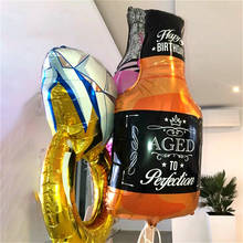 Globos grandes de papel de aluminio para copa de champán, decoración de fiesta de cumpleaños, aniversario, Baby Shower, Bola de helio 2024 - compra barato