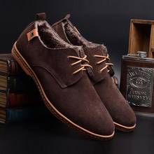 Ankle snow boots men 2020 hot fashion Plus velvet warm winter boots men shoes suede Leather oxfords shoes men sneakers 2024 - buy cheap