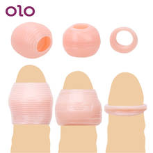 OLO 3Pcs/set Delay Ejaculation Penis Rings Sex Toys For Men Foreskin Correction Male Chastity Device Erotic Cock Rings 2024 - buy cheap