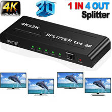 Divisor compatible con HDMI 4K 1x4 3D, amplificador, repetidor, convertidor, 1 en 4 de salida para TV STB Box PS3 PS4 DVD ordenadores a HDTV 2024 - compra barato