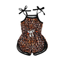 2021 0-4Y Kids Baby Girls Summer Playsuit Fashion Leopard Print Sleeveless Tunic Romper One Piece Outfit 2024 - buy cheap