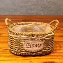 Round Wicker Basket Rattan Storage Container Flower Pot Planter Woven Floral Holder Home Garden Decoration 2024 - buy cheap