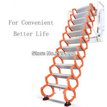 Folding Loft Ladder Stairs Al-Mg Alloy for Large Wall Mounted Loft Wall Ladder Orange 9.8ft Height 27.6x27.6in Frame Size 2024 - buy cheap