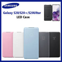 Samsung capa de couro led original, capa de celular para samsung galaxy s20 plus s20 + s20 ultra 5g, capa de carteira traseira, caixa de carteira 2024 - compre barato