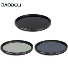 BAODELI Filtro Nd 2 4 8 Filter 49 52 55 58 62 67 72 77 82 Mm for Canon m50 90d 250d Nikon d3500 coolpix p900 p1000 Sony a6000 2024 - buy cheap
