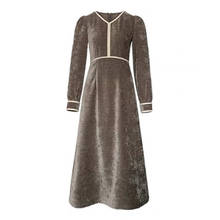 2021 Autumn Winter Oversized 4XL Dress French Style Women Thick Corduroy Lady Vestidos Long Sleeve Warm Female Robe Dress KE330 2024 - buy cheap