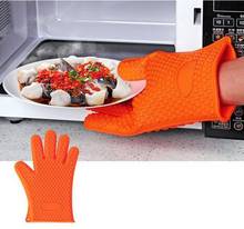 Wholesale 200 pcs/lot Heat Resistant Silicone Glove Cooking Baking BBQ Oven Pot Holder Mitt Kitchen Red Hot Search 2024 - buy cheap
