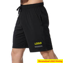 DIY LOGO Quick Dry Breathable Men Running Shorts With Pocket Mens Gym Fitness Shorts Loose Sportswear Jogging Short Pants 2024 - buy cheap