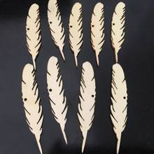 50PCS Natural Unfinished Wood Feather Blank Wood Gift Tags with Jute Rope for Wooden Craft DIY Projects Gift Tag Home Decoration 2024 - buy cheap
