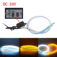 DC 12V 24V 2pcs White/Blue&Amber 30cm 45cm 60cm Car Trucks Streamer Flowing Flexible Daytime Running Light Turn signal LED Strip 2024 - buy cheap