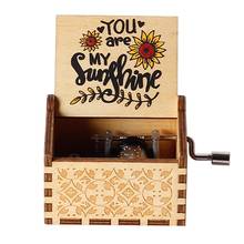 Caja de música de madera tallada, impresión en color 3D "You are my sunshine", caja de música de otoño en Amor ", regalo de cumpleaños de Navidad, regalo de Año Nuevo 2024 - compra barato