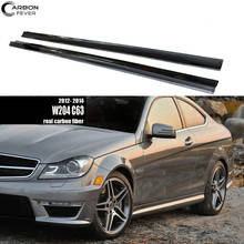 Saia lateral de fibra de carbono com encaixe perfeito, para mercedes classe c 2004-2011, w204, c63, acabamento de alto brilho 2024 - compre barato