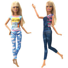 Nk-conjunto de bonecas da moda com calças casuais, nobre, vestido diário, acessórios para barbie, melhor presente de aniversário para criança 2024 - compre barato