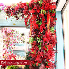 Artificial Flowers Fake Plants Leaves DIY Wedding Decoration Backdrop Home Decoration Accessories Red-Colored 2024 - buy cheap