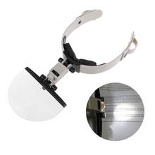 Large Lens Head Wearing Magnifying Glass with LED Illuminated Hand Free Reading Magnifier 2X 3.5X 4.5X 5.5X f/ Collection Stamp 2024 - buy cheap