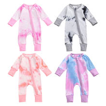 0-24M Newborn Baby Boy Girl Romper Spring Autumn Long Sleeve Jumpsuit Tie Dyeing Print Outfits Zipper Long Sleeve Baby Rompers 2024 - buy cheap