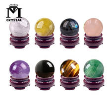 Bola de cristal Natural de 40mm, piedra de cuarzo rosa, piedra de cristal, piedra curativa, Feng Shui 2024 - compra barato
