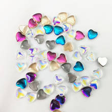Swarovsky 8mm Crystal Love Heart 3D Nail Rhinestones Charms Glass Aurora Nail Art Accessories Flat Heart Shaped Ornaments 2024 - buy cheap