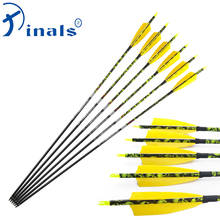 Pinals Archery Carbon Arrows Spine 300 340 400 ID 6.2 30 Inch Shafts Turkey Feather for Compound Recurve Bow Hunting Shooting 2024 - buy cheap