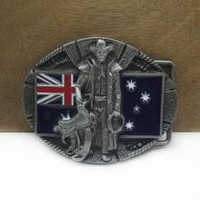 BuckleClub zinc alloy Australian flag belt buckle jeans gift belt buckle FP-03660 pewter finish 4cm width loop drop shipping 2024 - buy cheap