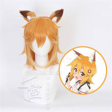 Anime Sewayaki Kitsune no Senko-san Senko Cosplay Costume Wig Hair Lolita Gradient With A Pair Ears + Wig Cap 2024 - buy cheap