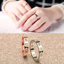 Fashion Roman alphabet Stainless Steel Ring With Stone Crystal For Woman Girl For Men Couple In Wedding 2024 - buy cheap