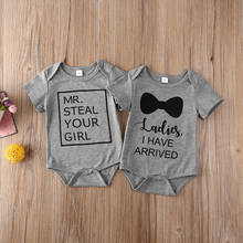 2020 Summer Newborn Infant Baby Boy Bodysuit Child Short Sleeve Funny Words Print Jumpsuit Clothes Outfits Set 2024 - buy cheap