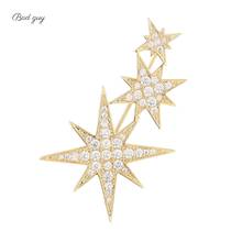 Gold Star Zircon Brooch Pin for Women's Copper Brooch Jewelry Clothes Scarf Buckle Garment Accessories Fine Jewelry Gifts 2024 - buy cheap