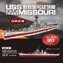 NEW Military Aircraft Ship Series Building Blocks Classic USS Missouri Battleship Missile Destroyer Vessel Army Bricks Model Kit 2024 - buy cheap