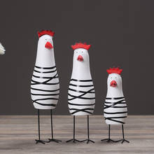 Adornos decorativos de madera para el hogar, estatua de Animal europea de líneas blancas y negras, Chick, regalos, 3 uds. 2024 - compra barato