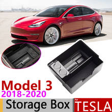 Для Tesla Model 3 модель3 2018 2019 2020 из центрального подлокотника коробка для хранения интерьера хранение уборки органайзер для автомобиля аксессуары 2024 - купить недорого