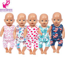 17 inch new born baby doll cotton vest shirt short pants for 18 inch american generation girl doll clothes pajama set 2024 - buy cheap