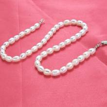 Real White Freshwater Pearl Necklace for Women Gift Beads Handmade 6-7mm pearl 45mm Length Necklace Fashion Jewelry 2024 - buy cheap