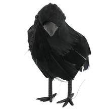 Señuelos de plástico negro de cuervo, accesorio de película para Halloween, Cosplay de pájaro Artificial, señuelos de caza, decoración del jardín del hogar, decoración de Casa Encantada 2024 - compra barato