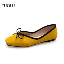 Spring Autumn Woman Flats 2019 Casual Square Toe Slip on Flat Shoes Women Ballet Flats Bowtie Boat Shoes Loafers Oxford Shoes 2024 - buy cheap