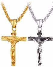 Classic Easter Jesus alloy Cross Pop Chain Necklace For Women Fashion Retro Metal Pendant Jewelry Wholesale 2024 - buy cheap