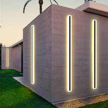 Candelabro LED largo para exterior, moderno aplique de aluminio IP65 para baño, jardín, porche, 110/220V, luz de pared impermeable 2024 - compra barato