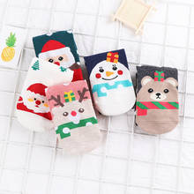 LJIQQ 5 pairs cute women socks for christmas snowman lovely casual crew socks new fashion kawaii funny girl socks cotton socks 2024 - buy cheap