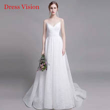Dress  платье  Bride Gown Vestido De Novia Robe De Mariage  Spaghetti  V-neck Sexy Sequin Lace French 2024 - buy cheap