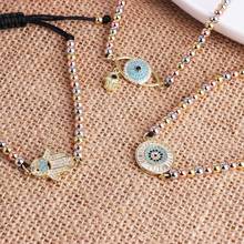 JURAN Design-Pulseras de ojos de cristal de lujo para mujer, brazaletes de oro, joyería femenina, gran oferta 2024 - compra barato