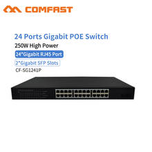 Comfast 24 porta gigabit poe switch de rede gigabit switch ethernet 24*10/100/1000mbps rj45 porto 1000m 802.11af/at switch 2024 - compre barato