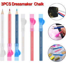 3Pcs/Set Erasable Dressmaker Pen Tailor's Chalk Garment Fabric Sewing Chalk Pencil with Brush Temporary Marking Sewing Accessory 2024 - buy cheap