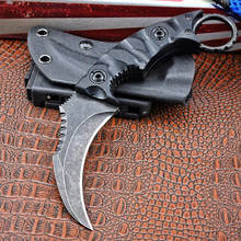 Karambit faca tático lâmina fixa facas d2 lâmina g10 lidar com faca de caça acampamento sobrevivência faca ao ar livre 2024 - compre barato