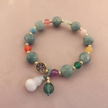 Boeycjr pedra natural cabaça pulseiras e pulseiras artesanais pedra joia bracelete de energia de ioga para mulheres 2024 - compre barato